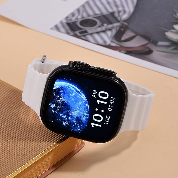 I20 Ultra 2 Max Suit 10 In 1 Set - (Black Smart Dial Earphone Case Cover And 7pcs Replaceable Watchband)