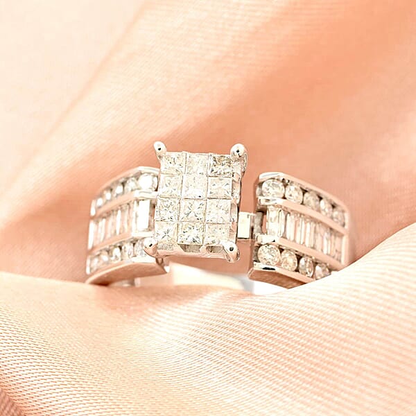 I3 Diamond 1.00 Ctw Ring In 14K White Gold 5.15 Grams