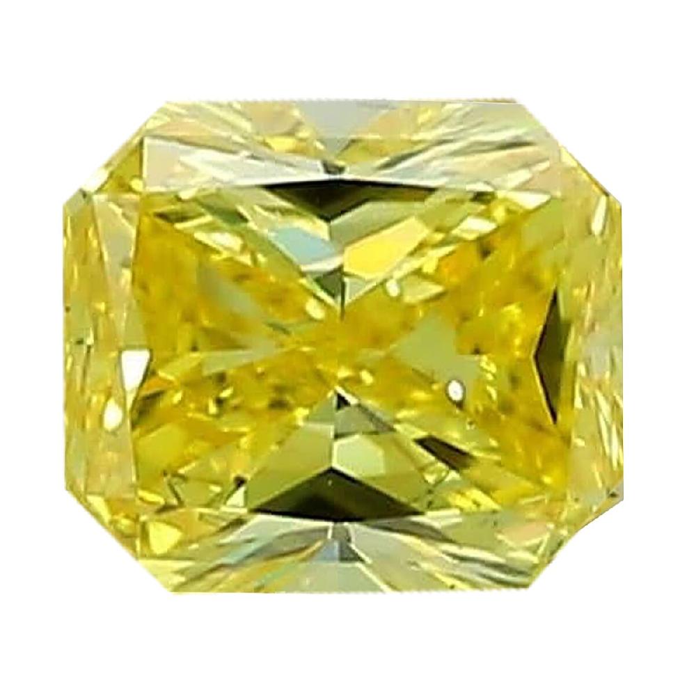 IGI Certified 1.00 ctw Lab Grown Yellow Diamond Loose Gemstone – VS2 (Square Cushion Cut)