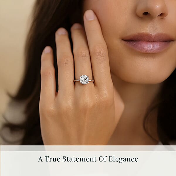 IGI Certified Heart & Arrow Cut Luxuriant Lab Grown Diamond E-F VS 2.00 Ctw Ring In 950 Platinum 4.80 Grams