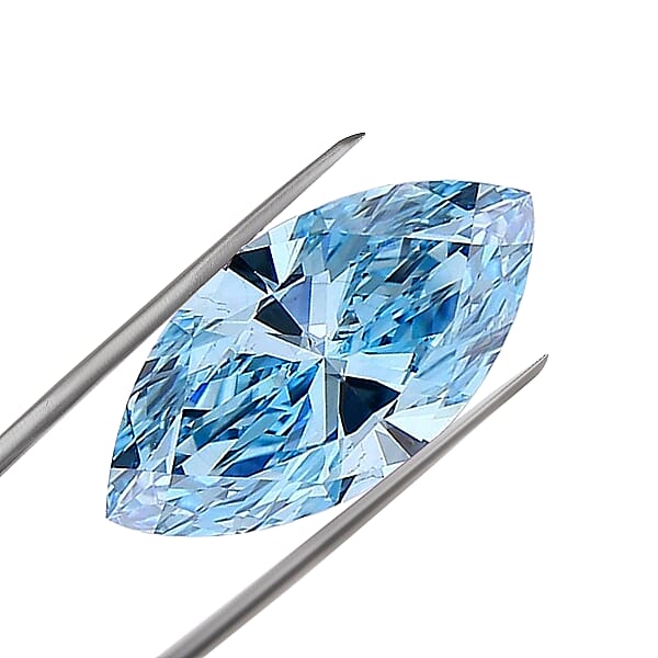 IGI Certified Luxuriant Lab Grown Blue Diamond (VS2) (Mrq Mix Mix) 2.00 Ctw