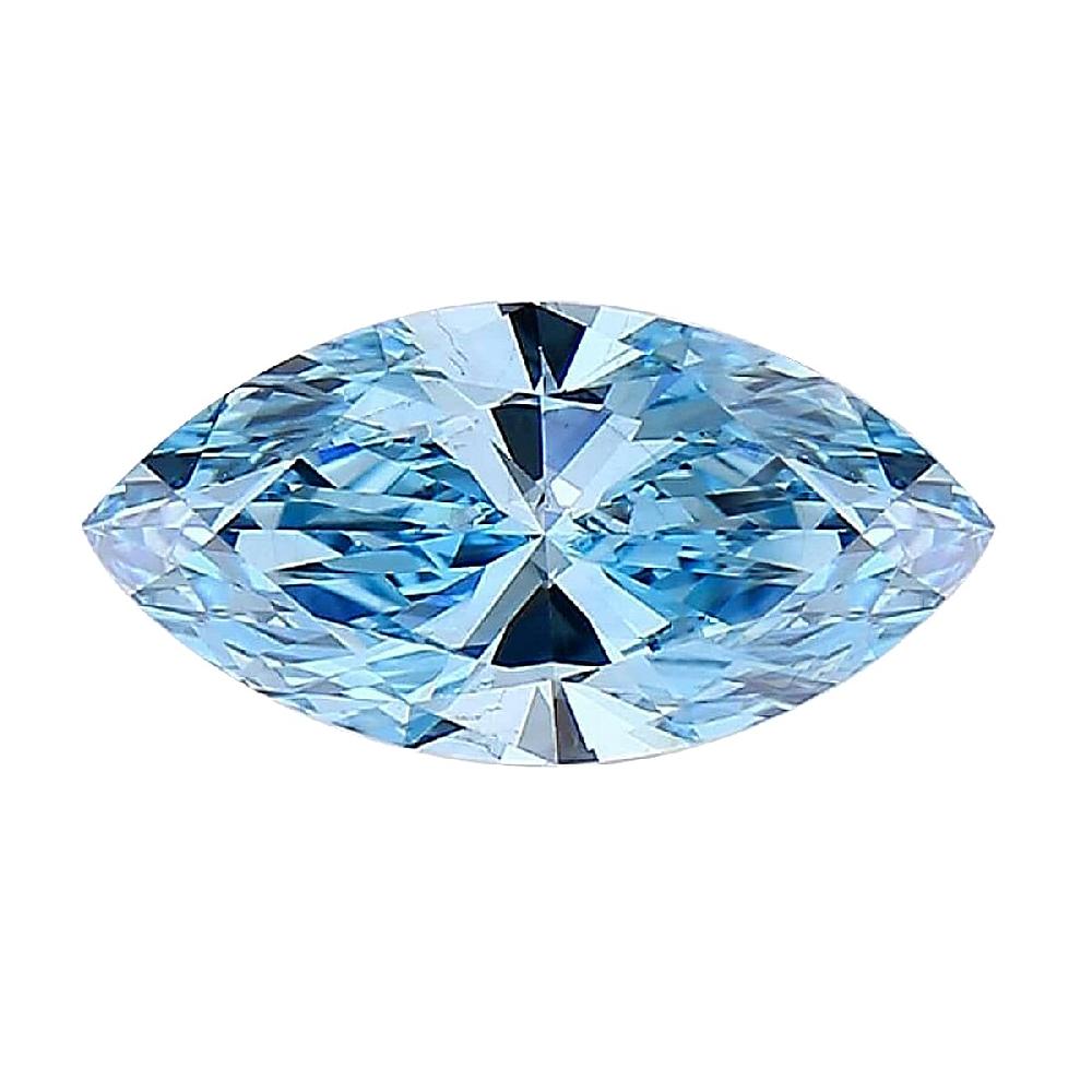 IGI Certified Luxuriant Lab Grown Blue Diamond (VS2) (Mrq Mix Mix) 2.00 ctw