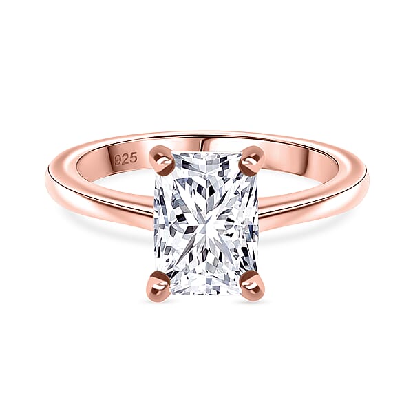 IGI Certified Luxuriant Lab Grown Diamond E-F VS 1.00 Ctw Solitaire Ring In 18K Vermeil Rose Gold Sterling Silver (Del. In 10-12 Days)