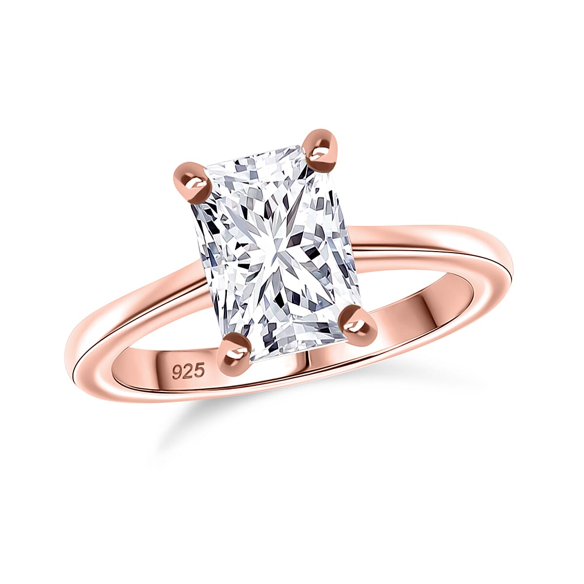 IGI Certified Luxuriant Lab Grown Diamond E-F VS 1.00 ctw Solitaire Ring in 18K Vermeil Rose Gold Sterling Silver (Del. in 10-12 Days)
