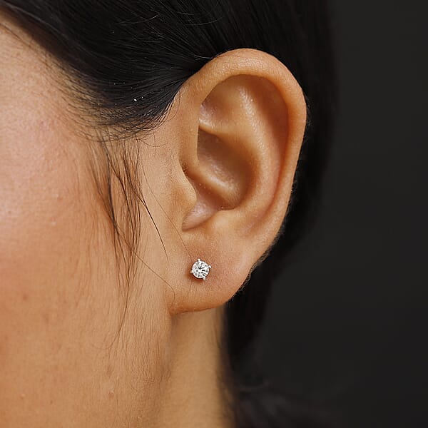 IGI Certified Luxuriant Lab Grown Diamond E-F VS 1.00 Ctw Stud Earrings In Platinum Over Sterling Silver