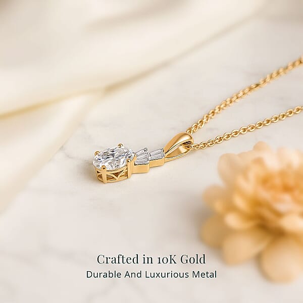 IGI Certified Luxuriant Lab Grown Diamond E-F VS 1.35 Ctw Pendant Necklace In 10K Yellow Gold 20 Inches