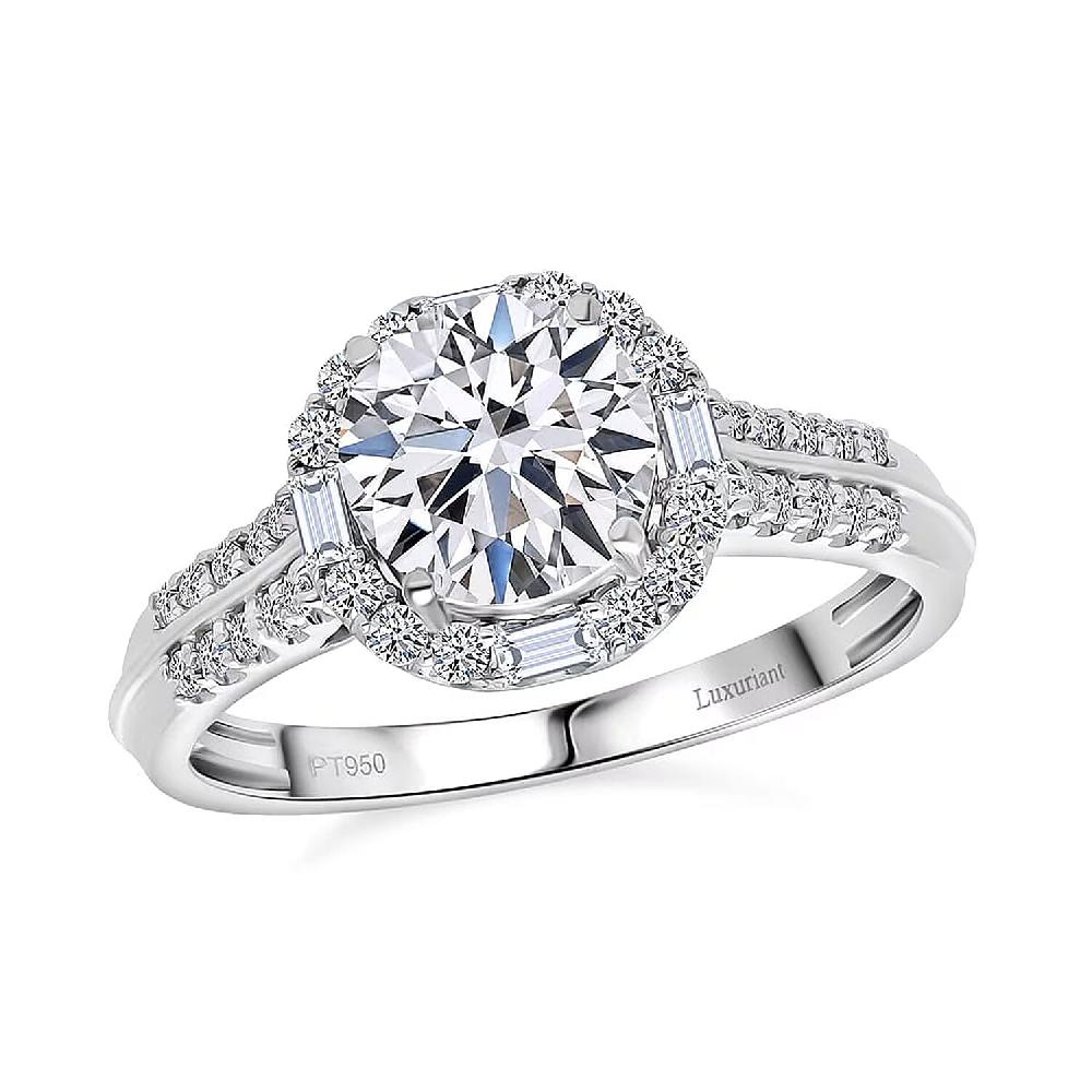 IGI Certified Luxuriant Lab Grown Diamond E-F VS 2.00 Ctw Art Deco Ring In 950 Platinum 5.43 Grams