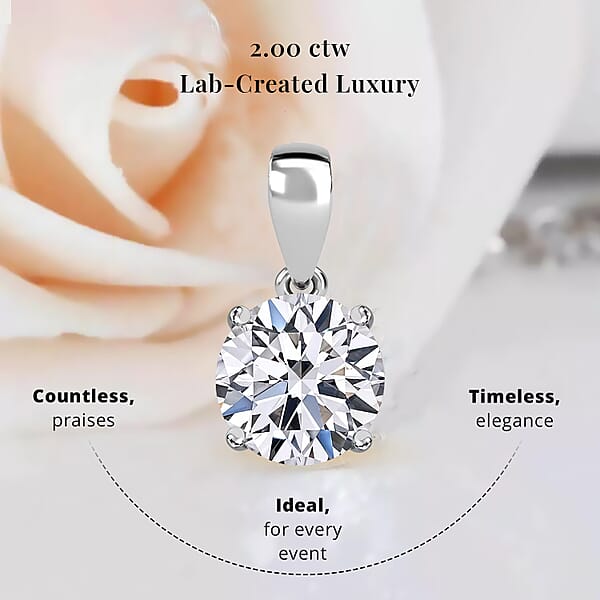 IGI Certified Luxuriant Lab Grown Diamond E-F VS 2.00 Ctw Pendant Necklace In 950 Platinum 20 Inches (Del. In 8-10 Days)