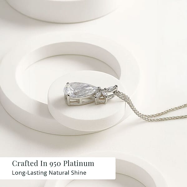 IGI Certified Luxuriant Lab Grown Diamond E-F VS 2.00 Ctw Elysian Bloom Pendant Necklace In 950 Platinum 20 Inches