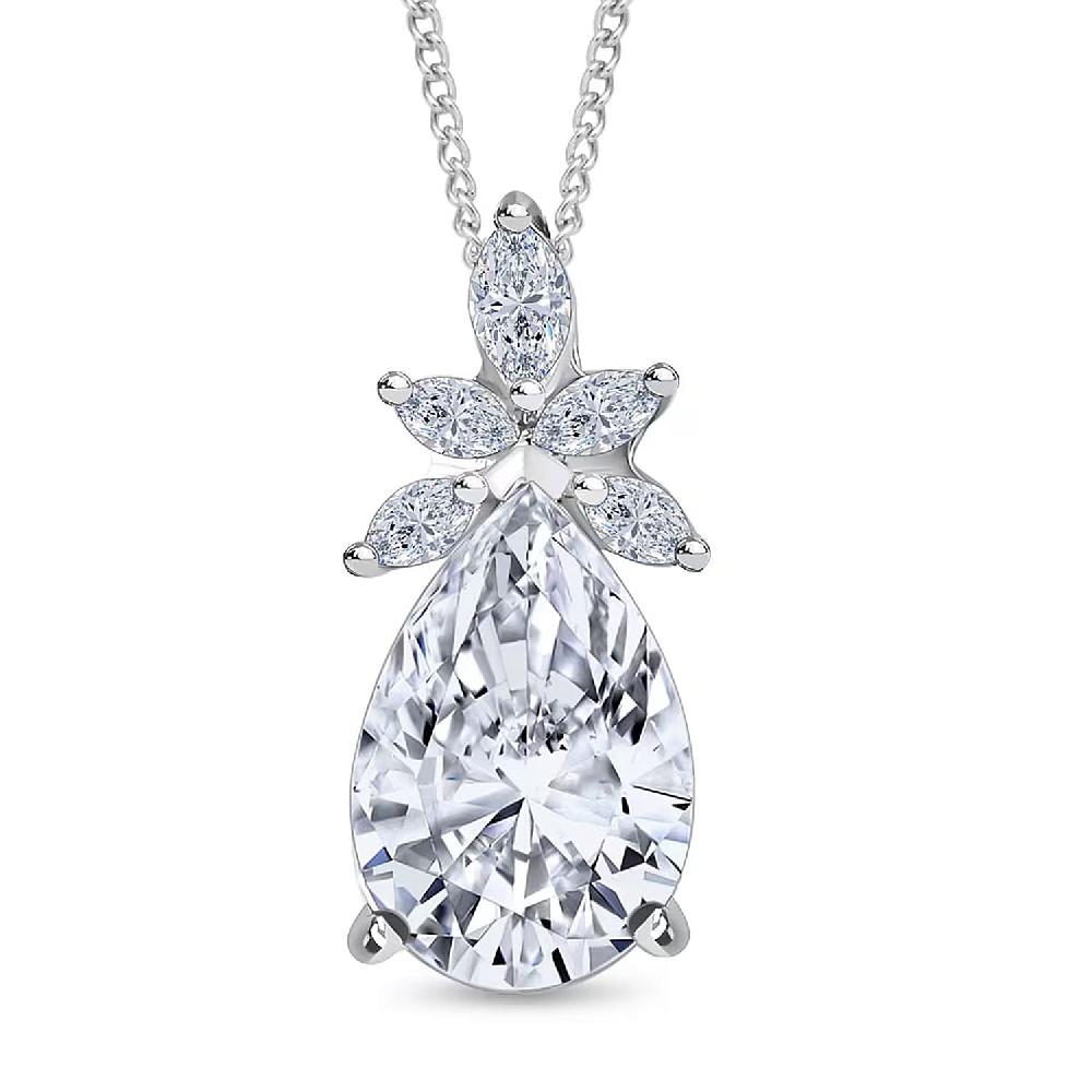 IGI Certified Luxuriant Lab Grown Diamond E-F VS 2.00 Ctw Elysian Bloom Pendant Necklace In 950 Platinum 20 Inches
