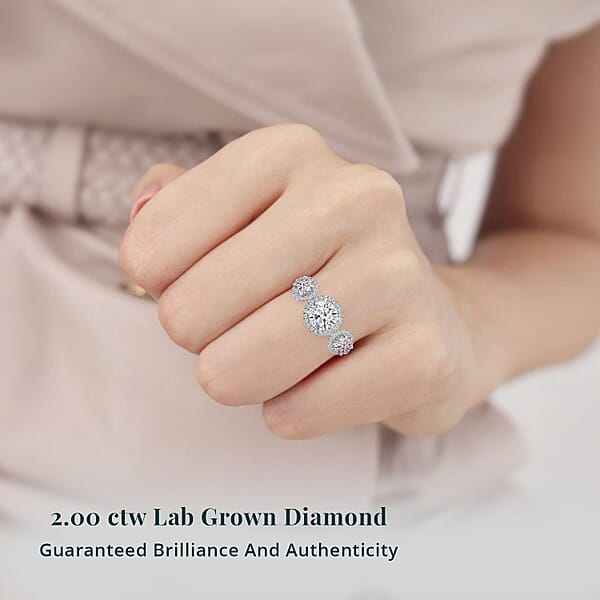 IGI Certified Luxuriant Lab Grown Diamond E-F VS 2.00 Ctw Ring In 950 Platinum