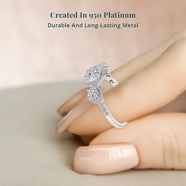IGI Certified Luxuriant Lab Grown Diamond E-F VS 2.00 Ctw Ring In 950 Platinum