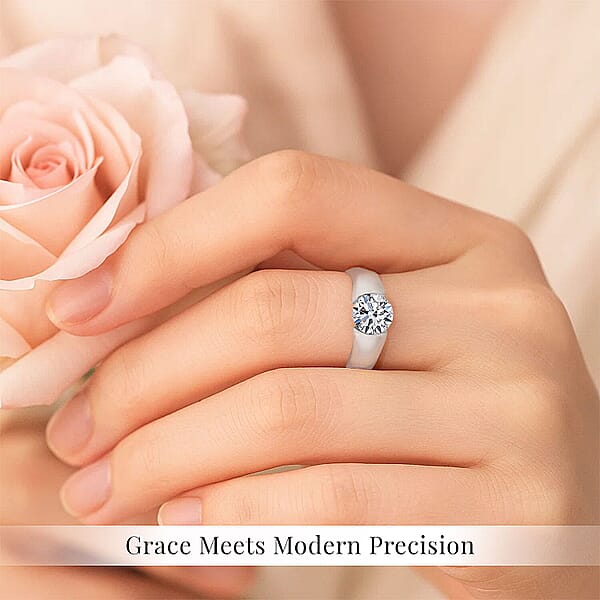 IGI Certified Luxuriant Lab Grown Diamond E-F VS 2.00 Ctw Tension Set Ring In 950 Platinum 9.50 Grams