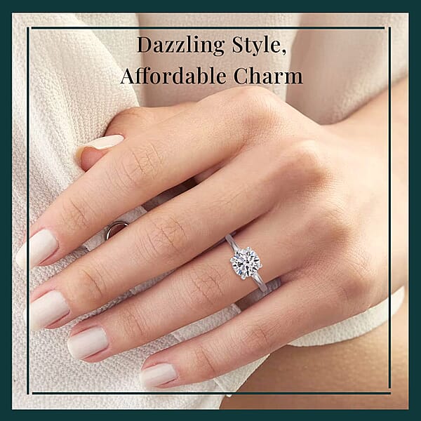 IGI Certified Luxuriant Lab Grown Diamond E-F VS 3.00 Ctw Solitaire Ring In 10K White Gold (Del. In 10-12 Days)