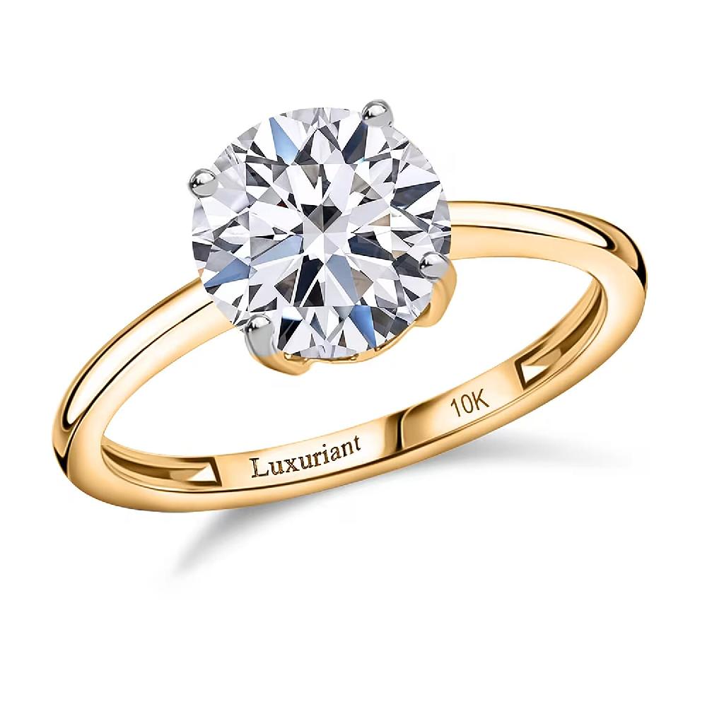 IGI Certified Luxuriant Lab Grown Diamond E-F VS 3.00 ctw Solitaire Ring in 10K Yellow Gold (Del. in 10-15 Days)