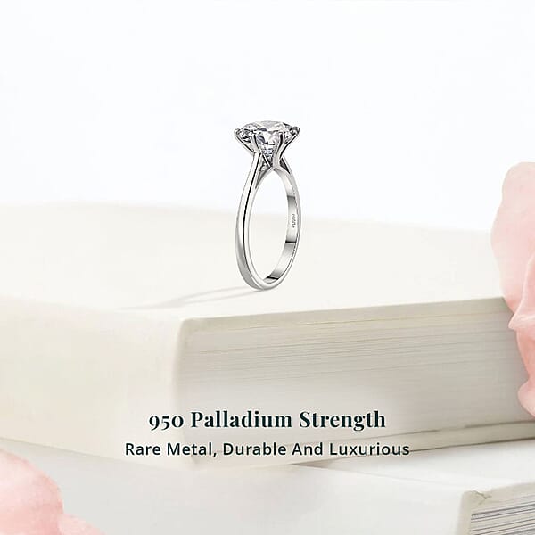 IGI Certified Luxuriant Lab Grown Diamond E-F VS 3.00 Ctw Solitaire Ring In 950 Palladium (Del. In 12-15 Days)