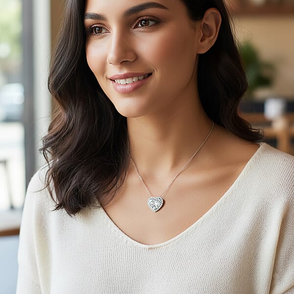 IGI Certified Luxuriant Lab Grown Diamond E-F VS 5.50 Ctw Forever Heart Crown Pendant Necklace In 950 Platinum 20 Inches 4.30 Grams