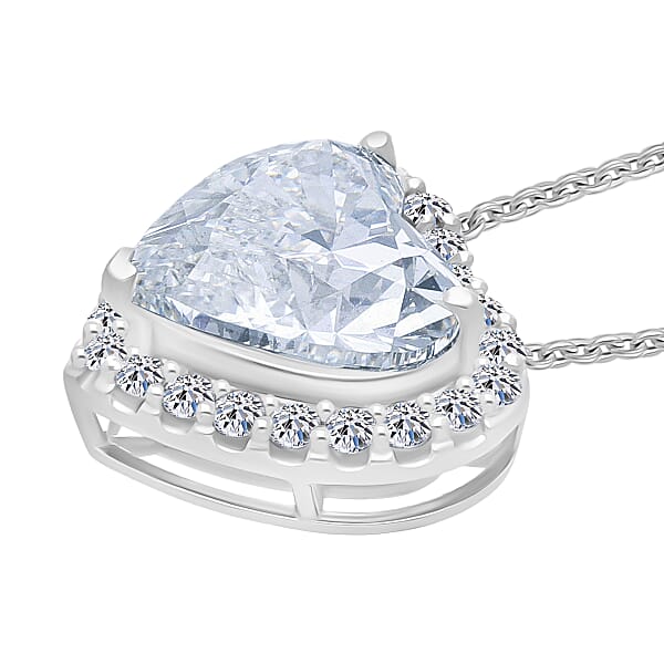 IGI Certified Luxuriant Lab Grown Diamond E-F VS 5.50 Ctw Forever Heart Crown Pendant Necklace In 950 Platinum 20 Inches 4.30 Grams