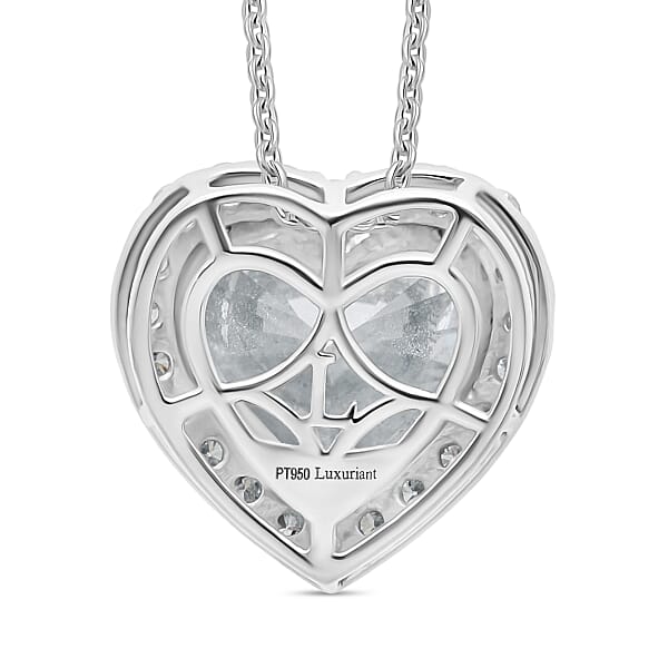 IGI Certified Luxuriant Lab Grown Diamond E-F VS 5.50 Ctw Forever Heart Crown Pendant Necklace In 950 Platinum 20 Inches 4.30 Grams