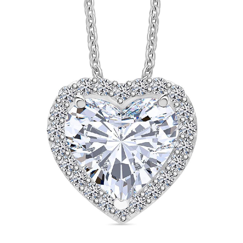 IGI Certified Luxuriant Lab Grown Diamond E-F VS 5.50 ctw Forever Heart Crown Pendant Necklace in 950 Platinum 20 Inches 4.30 Grams