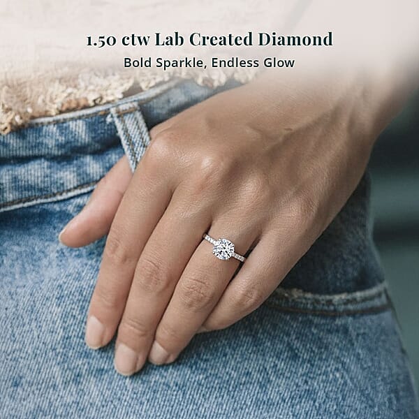 IGI Certified Luxuriant Lab Grown Diamond (E-F VS) Halo Ring In 950 Platinum 1.50 Ctw