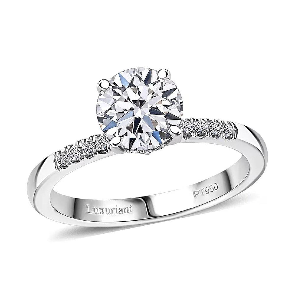 IGI Certified Luxuriant Lab Grown Diamond (E-F VS) Halo Ring in 950 Platinum 1.50 ctw