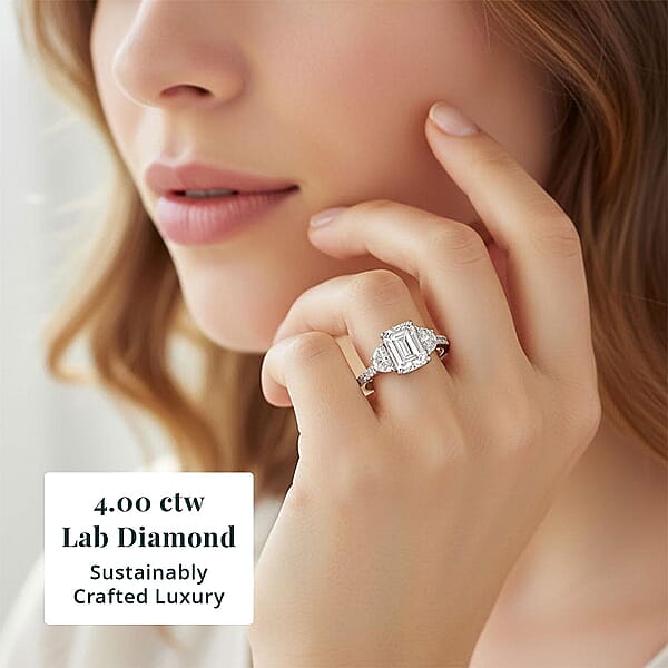 IGI Certified Luxuriant Lab Grown Diamond (E-F VS) Ring In 950 Platinum 4.00 Ctw