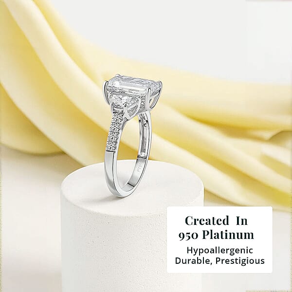 IGI Certified Luxuriant Lab Grown Diamond (E-F VS) Ring In 950 Platinum 4.00 Ctw