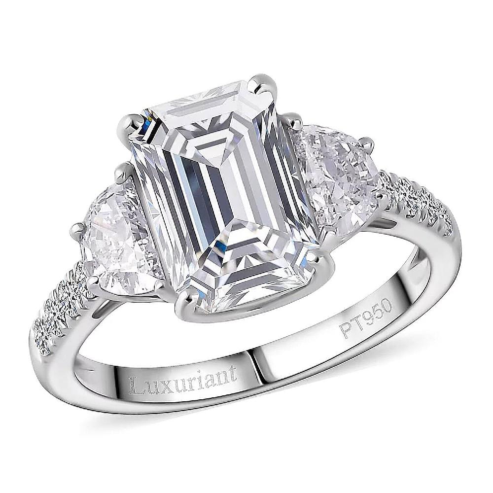 IGI Certified Luxuriant Lab Grown Diamond (E-F VS) Ring in 950 Platinum 4.00 ctw