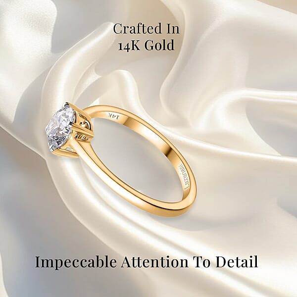IGI Certified Luxuriant Lab Grown Diamond (E-F VS) Solitaire Ring In 14K Yellow Gold 1.00 Ctw
