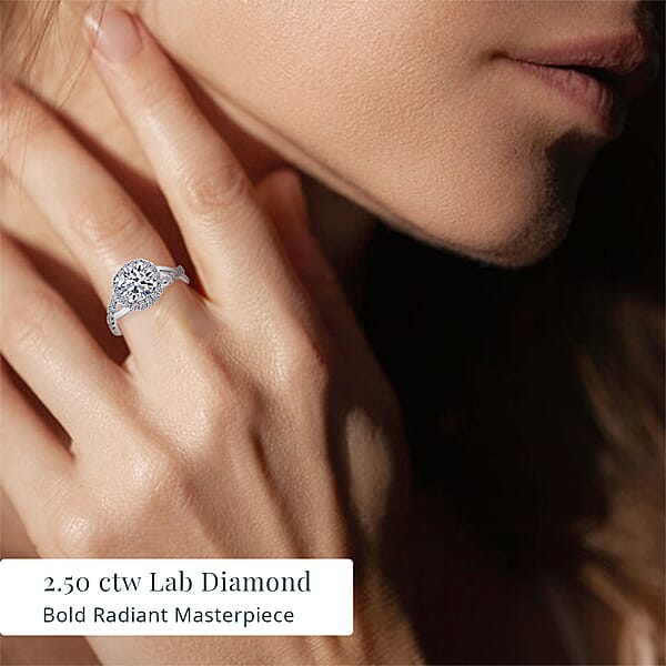 IGI Certified Luxuriant Lab Grown Diamond G VS 2.50 Ctw Ring In 14K White Gold