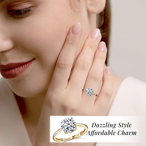 IGI Certified Luxuriant Lab Grown Diamond G VS 3.00 Ctw Ring In 14K Yellow Gold (Del. In 12-15 Days)