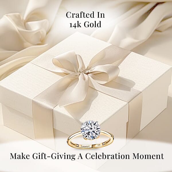 IGI Certified Luxuriant Lab Grown Diamond G VS 3.00 Ctw Ring In 14K Yellow Gold (Del. In 12-15 Days)