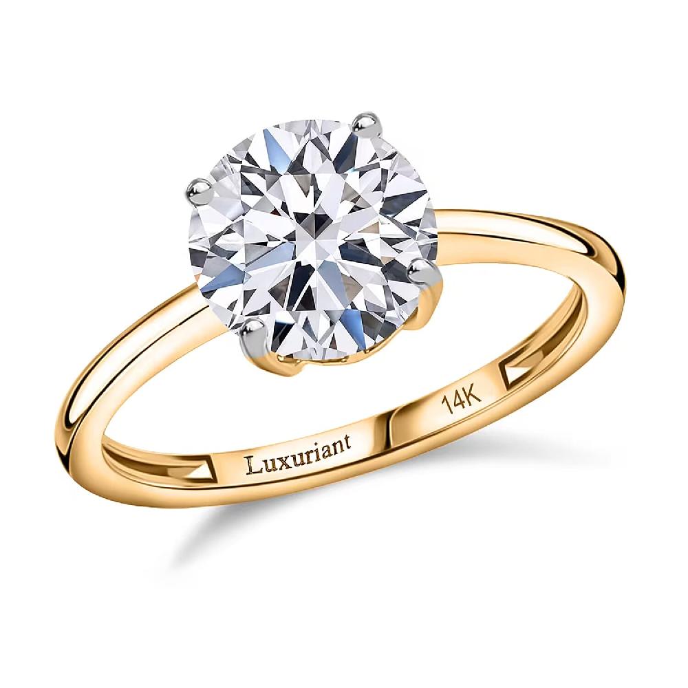 IGI Certified Luxuriant Lab Grown Diamond G VS 3.00 ctw Ring in 14K Yellow Gold (Del. in 12-15 Days)