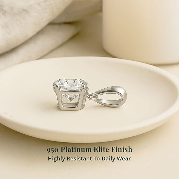 IGI Certified Luxuriant Lab Grown Diamond G VS2 3.00 Ctw Solitaire Pendant Without Chain In 950 Platinum