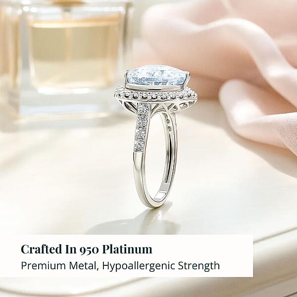 IGI Certified Luxuriant Lab Grown Diamond Heart Ring In 950 Platinum 5.50 Ctw