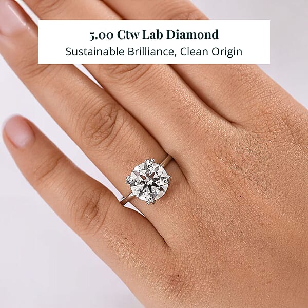 IGI Certified Luxuriant Lab Grown Diamond Lab Grown Blue Diamond Ring In 950 Platinum 5.00 Ctw