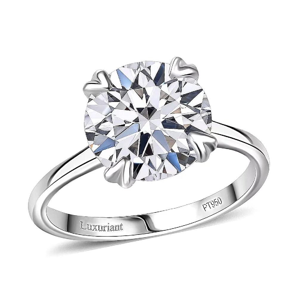 IGI Certified Luxuriant Lab Grown Diamond Lab Grown Blue Diamond Ring in 950 Platinum 5.00 ctw