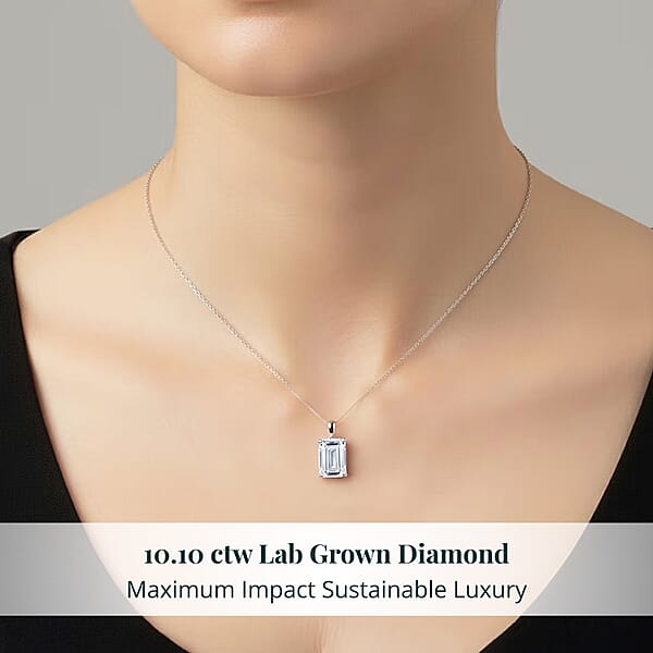 IGI Certified Luxuriant Lab Grown Diamond Pendant Necklace In 950 Platinum 10.10 Ctw (20 Inches) (G VS)