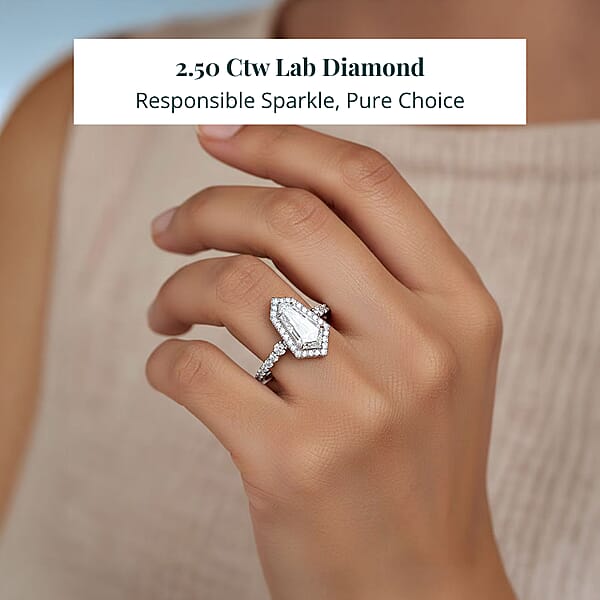 IGI Certified Luxuriant Lab Grown Diamond Ring In 950 Platinum 2.50 Ctw (E-F VS)