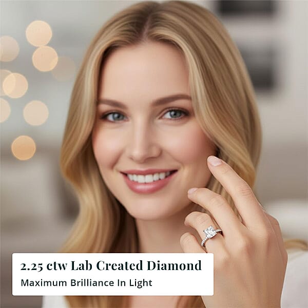 IGI Certified Luxuriant Lab Grown Diamond SI1-SI2 2.25 Ctw Ring In 14K White Gold