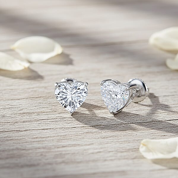 IGI Certified Luxuriant Lab Grown Diamond Solitaire Earrings In 950 Platinum 5.00 Ctw (E-F VS)