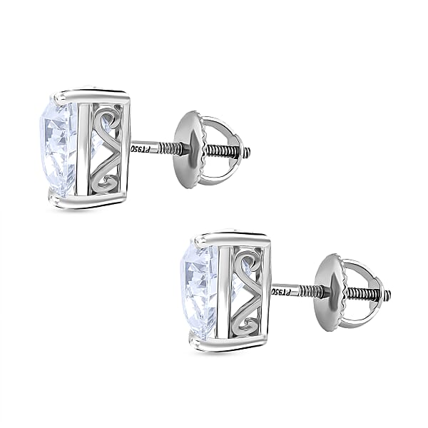 IGI Certified Luxuriant Lab Grown Diamond Solitaire Earrings In 950 Platinum 5.00 Ctw (E-F VS)