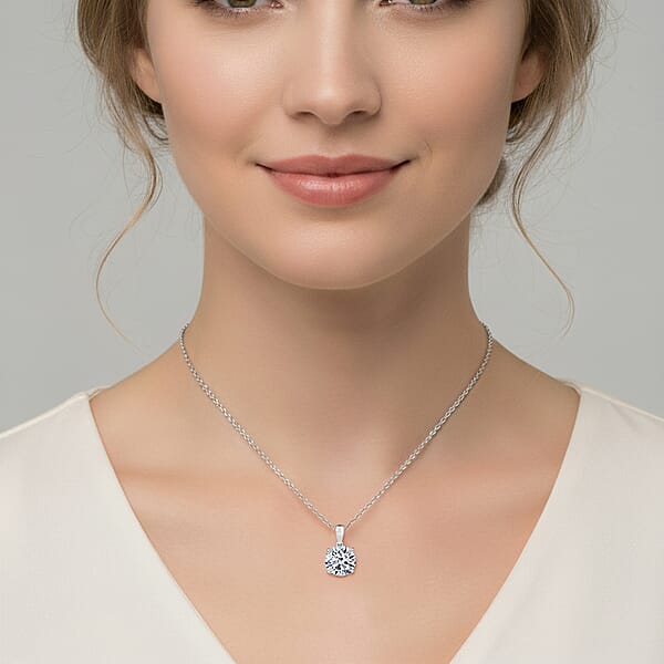 IGI Certified Luxuriant Lab Grown Diamond Solitaire Pendant Necklace In 950 Platinum 5.00 Ctw (20 Inches) (E-F VS)