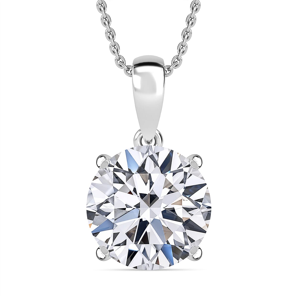 IGI Certified Luxuriant Lab Grown Diamond Solitaire Pendant Necklace in 950 Platinum 5.00 ctw (20 Inches) (E-F VS)
