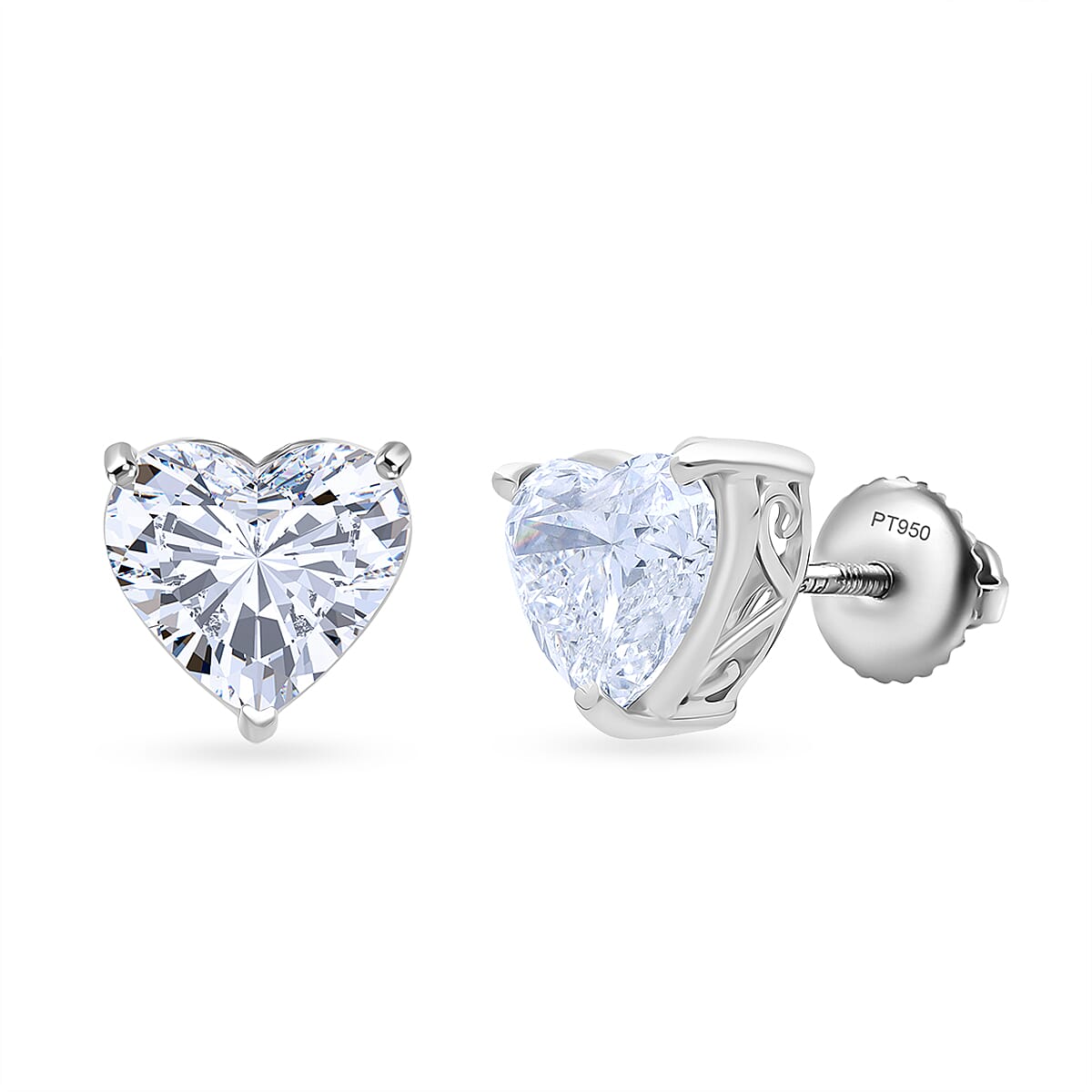 IGI Certified Luxuriant Lab Grown Diamond Solitaire Earrings in 950 Platinum 5.00 ctw (E-F VS)