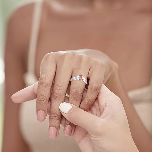 IGI Certified Luxuriant Lab Grown Pink Diamond (IR) 6.0) VS And Lab Grown Diamond 2.00 Ctw Ring In 950 Platinum