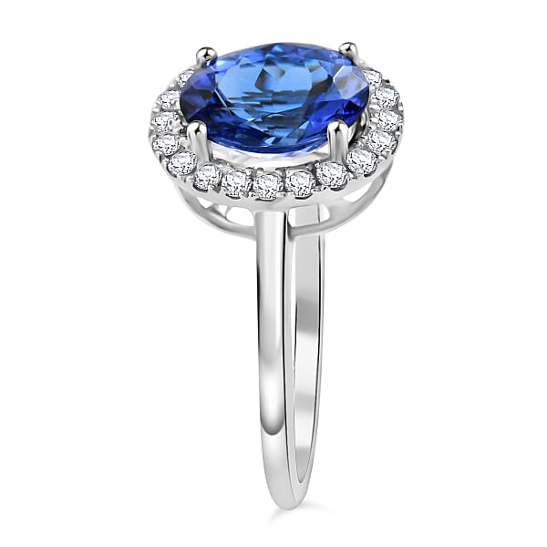 Iliana 18K White Gold AAA Tanzanite Diamond (G-H SI) Ring 1.85 Ctw