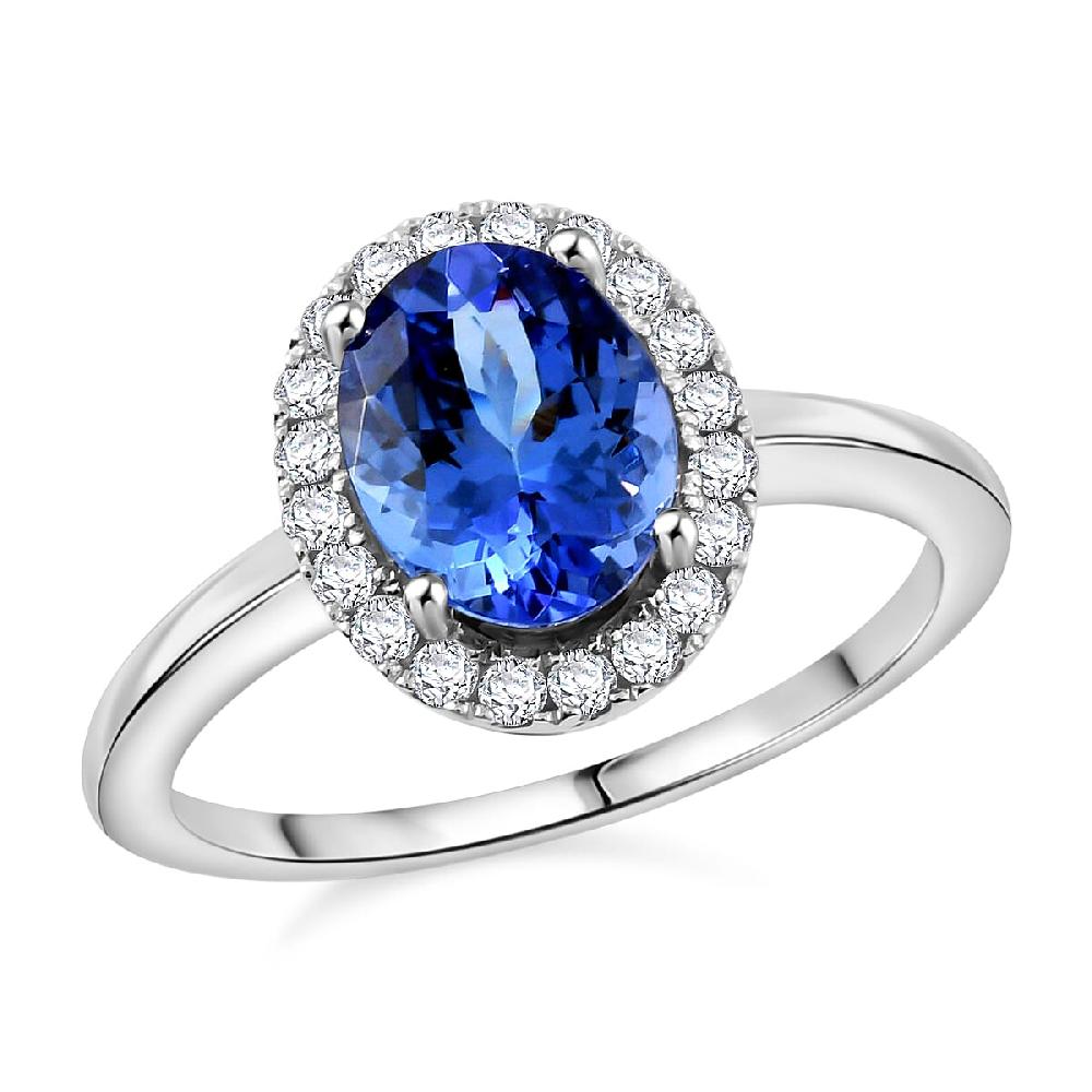 Iliana 18K White Gold AAA Tanzanite Diamond (G-H SI) Ring 1.85 ctw