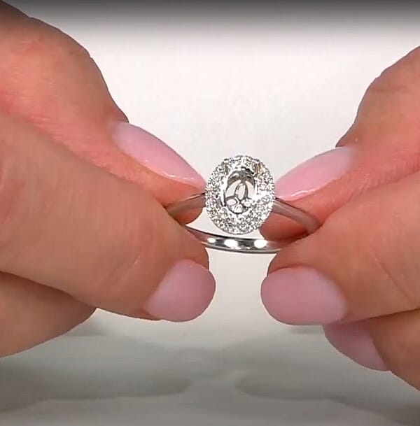 Iliana 18K White Gold Diamond (I2) Mounting Ring 0.21 Ctw